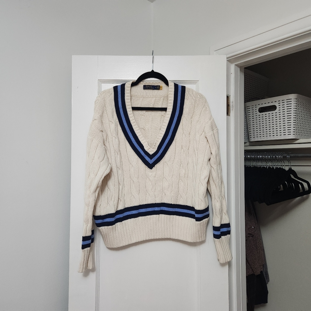 Ralph Lauren Boxy Cricket Cable Knit Sweater size medium